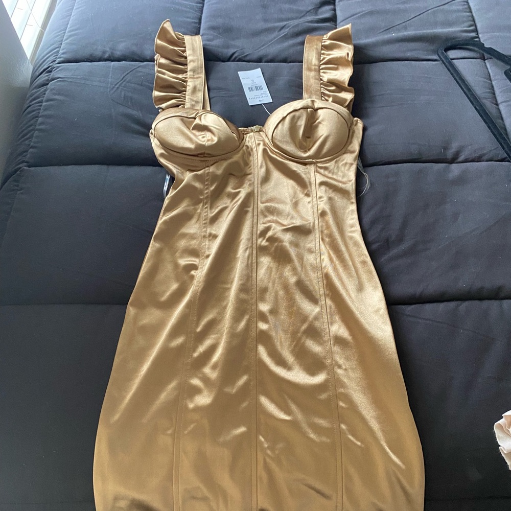 New bronze fitted dress